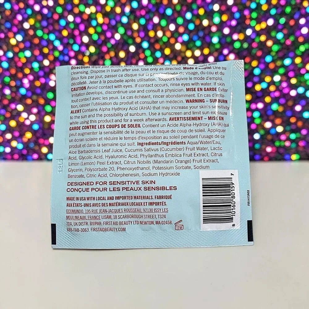 FIRST AID BEAUTY Brighten + Glow Facial Radiance Pads Deluxe Mini 10 pads NIP